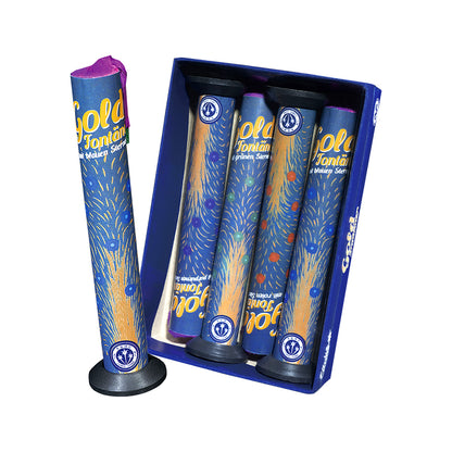 Goldfontäne mit Farbsternen